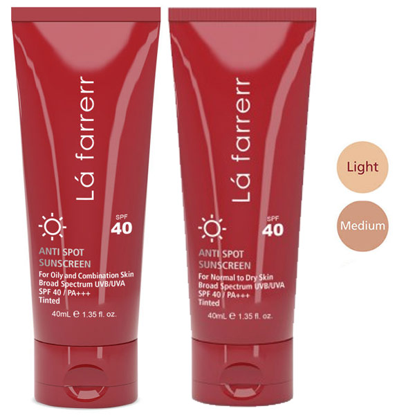ضد آفتاب و ضدلک رنگی پوست های چرب لافارر spf40
